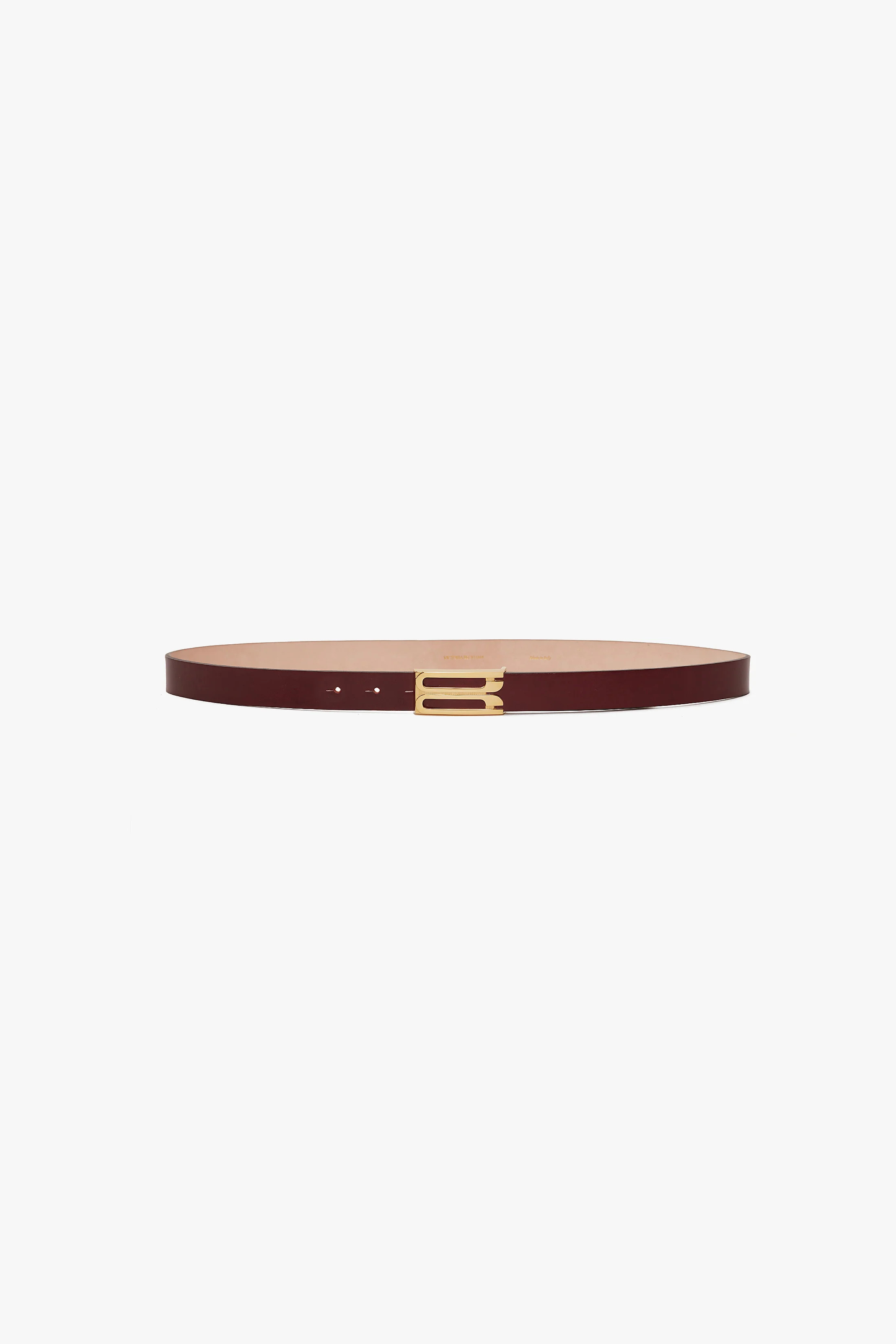 Frame Belt In Burgundy Leather | Victoria Beckham UK