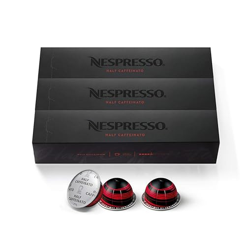 Nespresso Capsules Vertuo, Half Caffeinato, Mild Roast Coffee, 30-Count Coffee Pods, Brews 7.8oz. | Amazon (US)