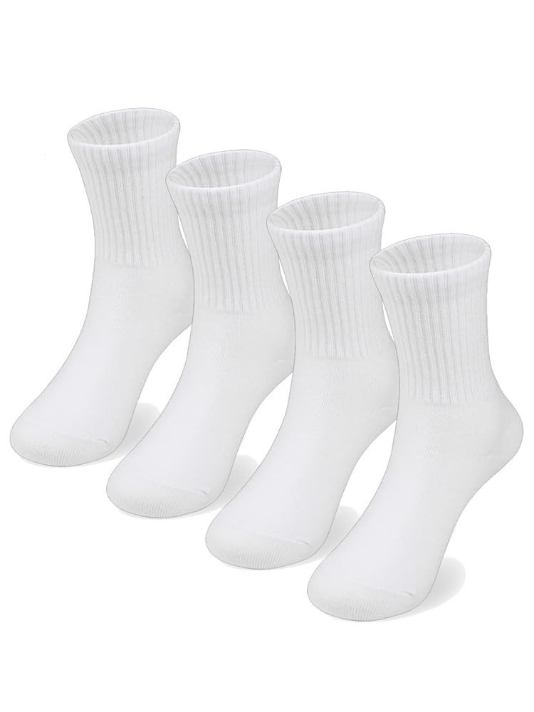 COTTON DAY Unisex School Kids Boys Girls Soft Cotton Black White Gray Navy Khaki Athletic Socks w... | Amazon (US)