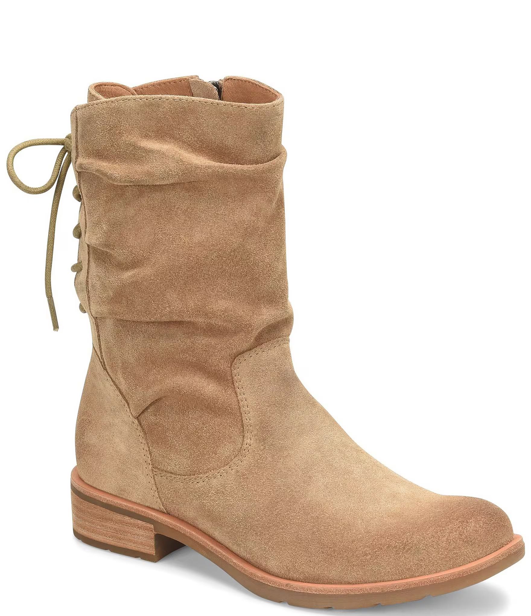 Sharnell Low Waterproof Suede Lace-Up Back Zip Boots | Dillard's