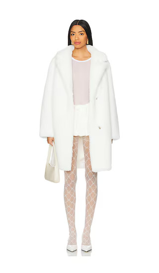 Elaine Faux Fur Coat in Winter White | Revolve Clothing (Global)