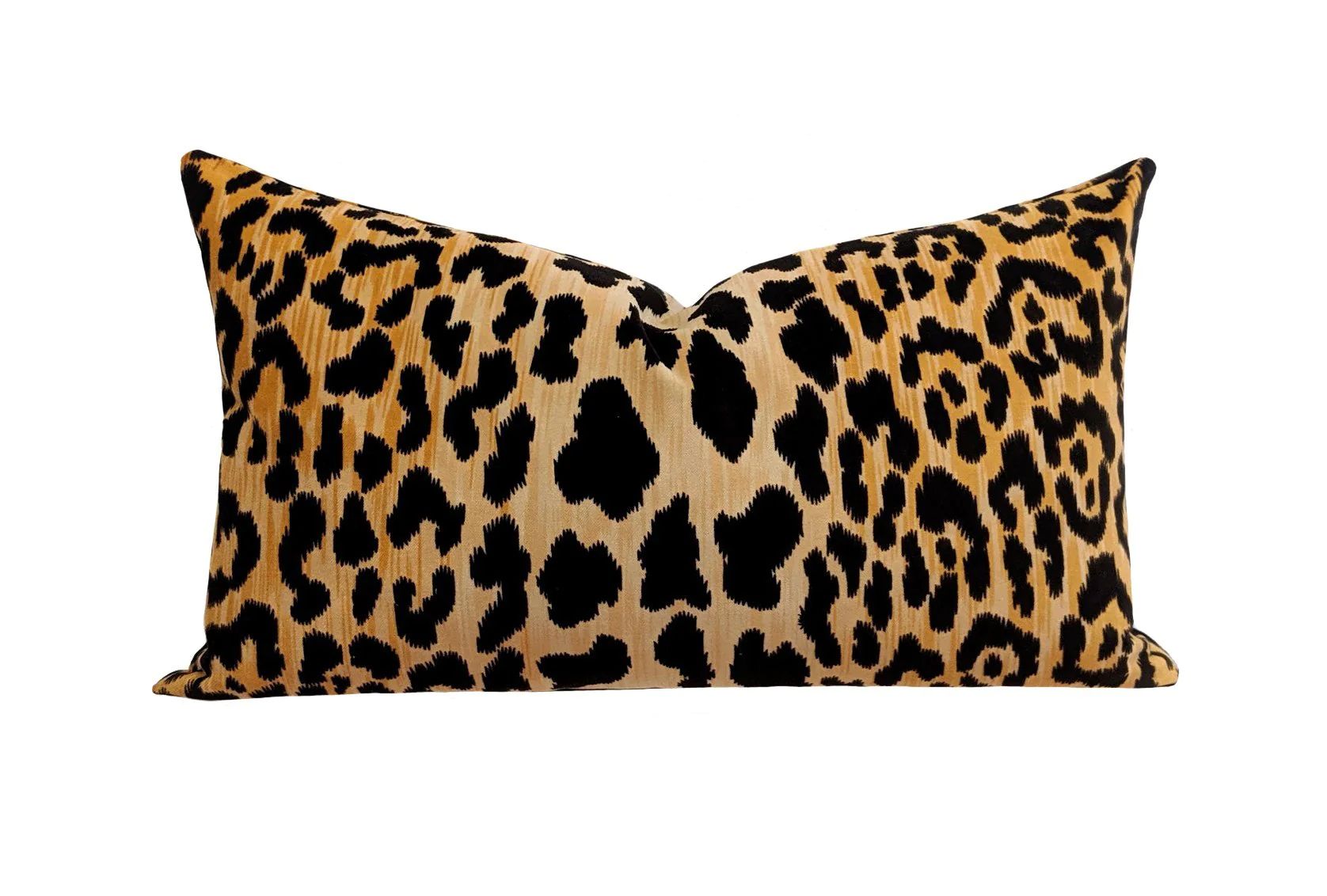 Jamil Natural Velvety Cheetah Print Pillow | Land of Pillows