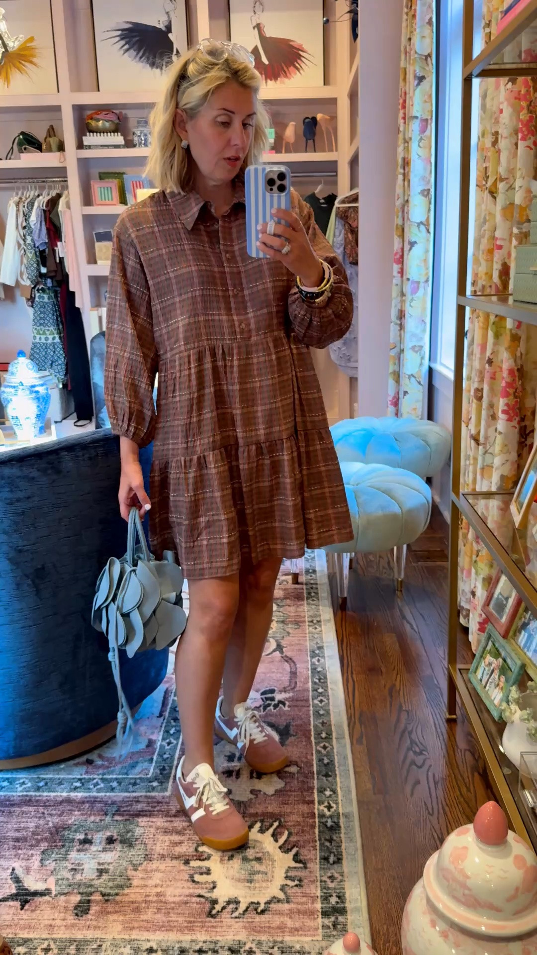The new colors in the Bettina dress are just gorgeous! 
Dress - small
Sneakers -8 tts 

*code Catherine20 at Allie + Bess

#LTKSeasonal #LTKOver40 #LTKmomlife
