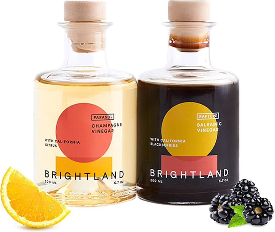 Brightland The Pair, Balsamic Vinegar & Champagne Vinegar Duo - Artisinal Vinegars Perfect for Sa... | Amazon (US)