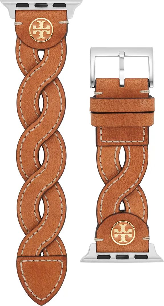 Braided Leather 20mm Apple Watch® Watchband | Nordstrom