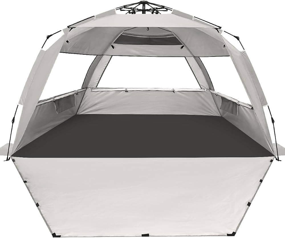 WhiteFang Deluxe Pop Up Beach Tent Sun Shade Shelter for 3-4/5-6 Person, UV Protection, Extendabl... | Amazon (US)
