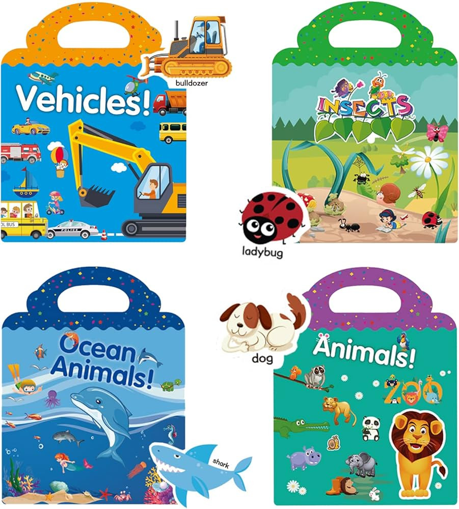 Sticker Books for Kids, Window Clings for Kids Toddlers, Reusable Activity Book Vehicle Insect Oc... | Amazon (CA)