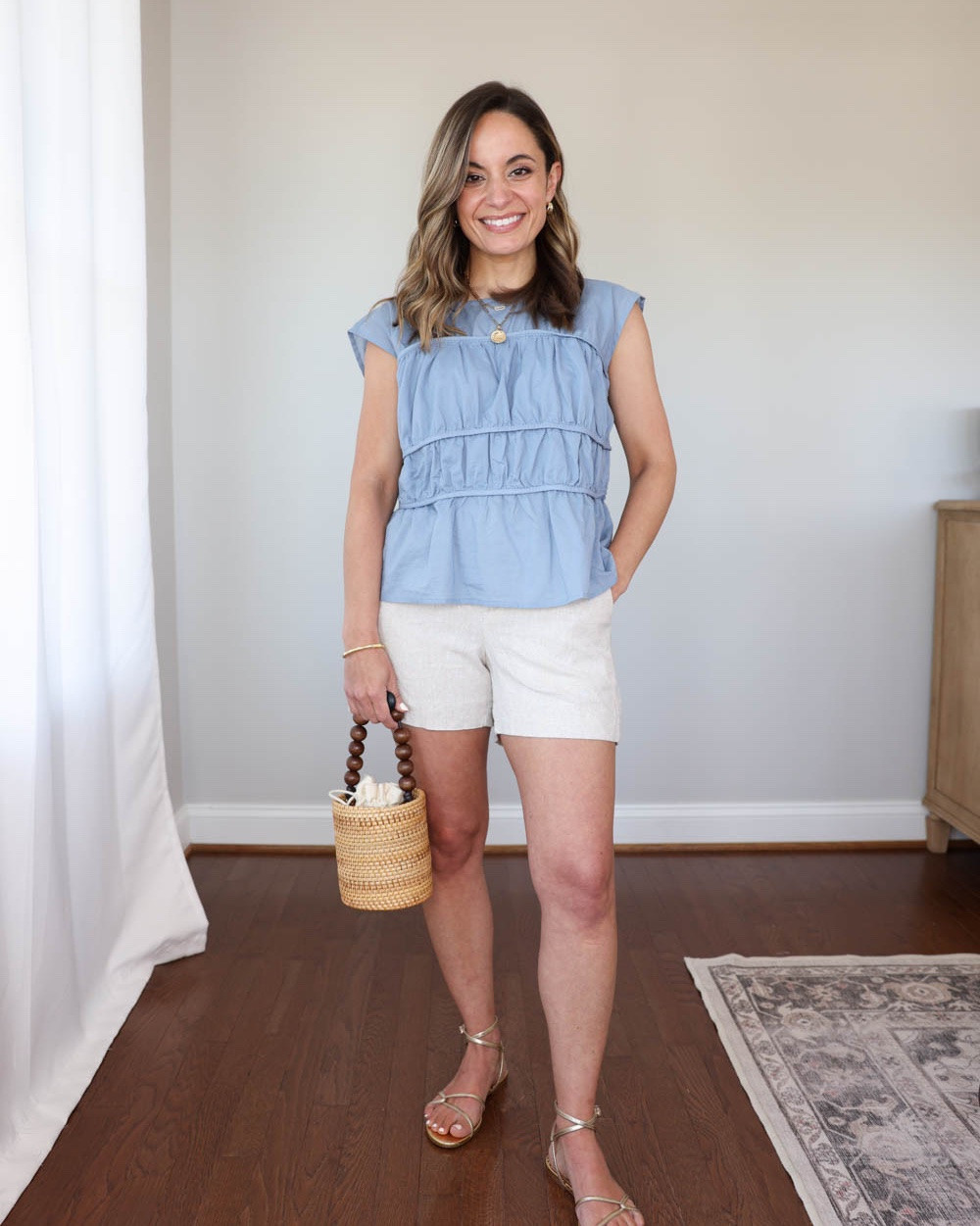 Petite-friendly Summer outfits with comfortable shorts!

Outfit 1:
Blue top (LOFT): petite xxs (runs large)
Shorts (BR Factory): xxs
Sandals (Sam Edelman): true to size

Outfit 2:
White Peplum Top (BR Factory): XXS
Olive Shorts (LOFT): Petite 00
Sandals (Sam Edelman): true to size

Outfit 3:
Chambray top (Anthropologie): xxs
Linen striped shorts (Banana Republic Factory): xxs
Sandals: tts

My measurements for reference: I’m 4’10” and 105lbs. My bust, waist, and hip measurement is 32”, 24”, and 36”.

#LTKootd #LTKPetite #LTKSaleAlert