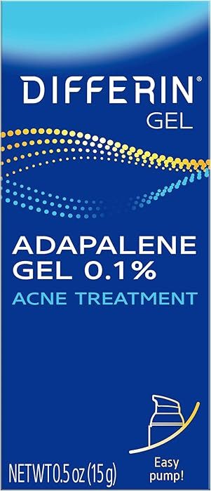 Differin Acne Treatment Gel, 30 Day Supply, Retinoid Treatment for Face with 0.1% Adapalene, Gentle Skin Care for Acne Prone Sensitive Skin, 15g Pump (Packaging May Vary) | Amazon (US)
