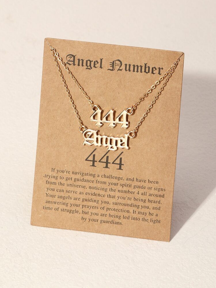 2pcs Number & Letter Decor Charm Necklace | SHEIN