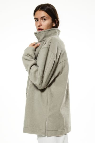 Oversized Shacket - Light khaki green - Ladies | H&M US | H&M (US + CA)