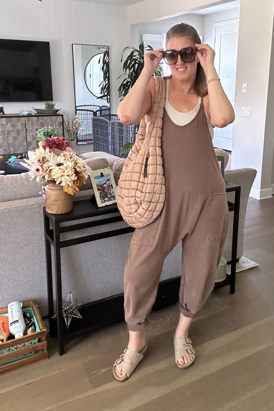 Todays OOTD mom style free people hot shot cushanaire sandals Amazon finds 

#LTKshoecrush #LTKfit