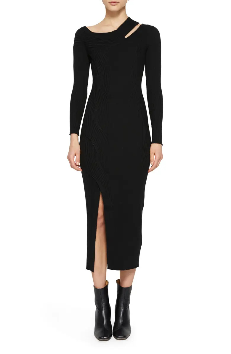 Ribbed Cutout Long Sleeve Sweater Dress | Nordstrom