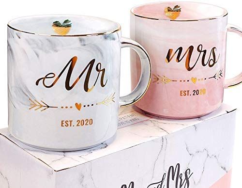 Vilight Mr and Mrs 2020 Mugs for Couple - Unique Engagement Wedding and Bridal Shower Gifts for B... | Amazon (US)