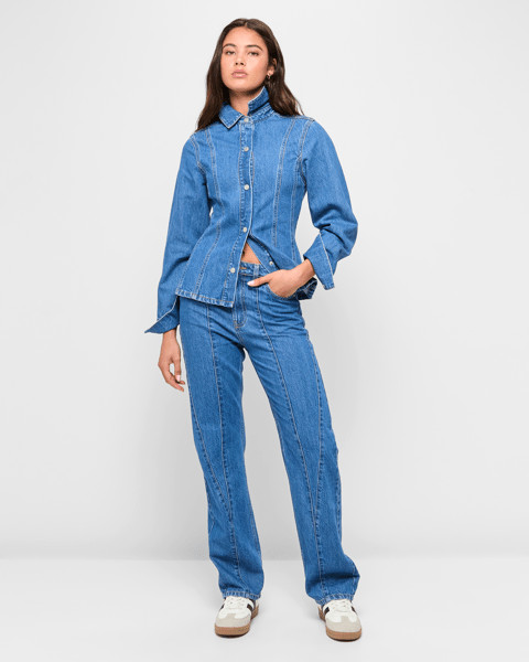 Panelled Denim Jeans - Lily Loves - Mid Wash | Target AU