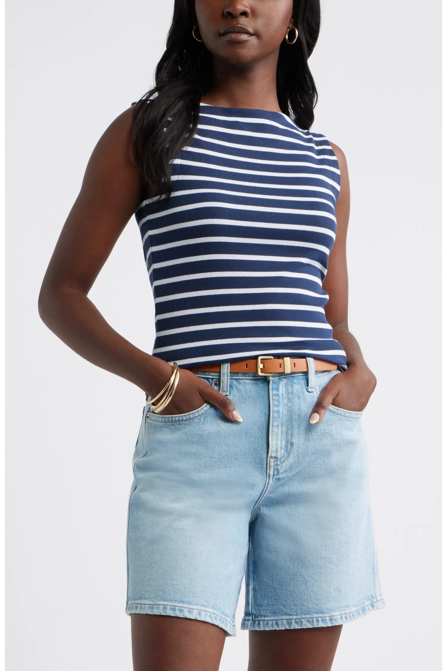 Caslon® Boat Neck Rib Tank (Women) | Nordstrom | Nordstrom