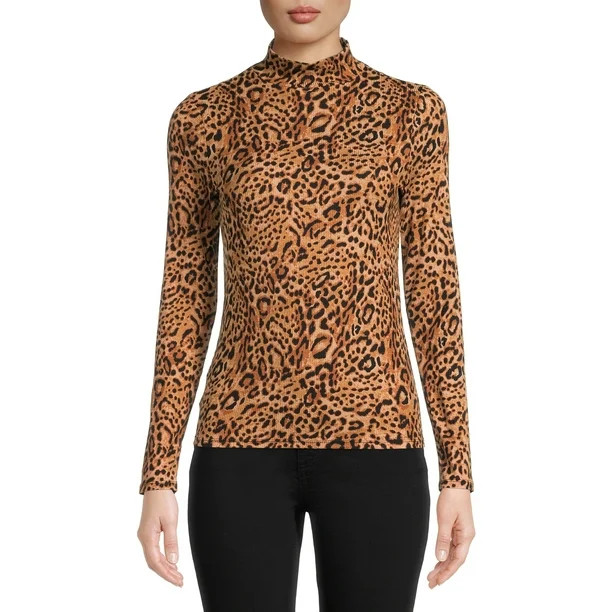 No Boundaries Juniors' Mock Neck Top with Long Sleeves - Walmart.com | Walmart (US)