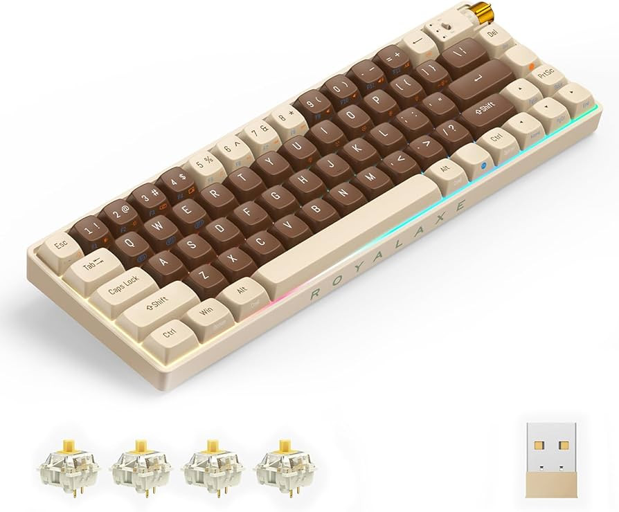 R68 60% Wireless Mechanical Keyboard, Hot Swappable Custom Keyboard,Pre-lubed Gateron Pro Yellow ... | Amazon (US)