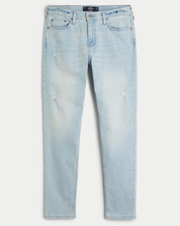 Distressed Light Wash Athletic Skinny Jeans | Hollister (US)