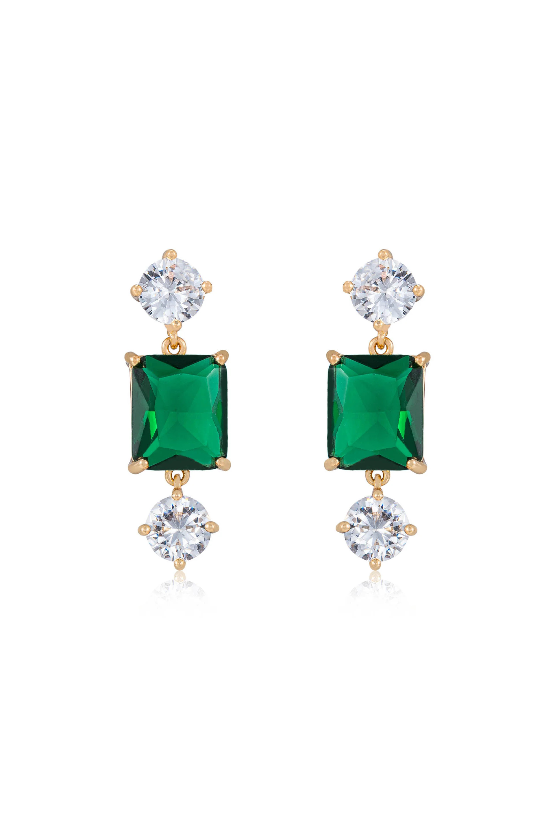 Emerald Beauty Dangle Earrings | Ettika