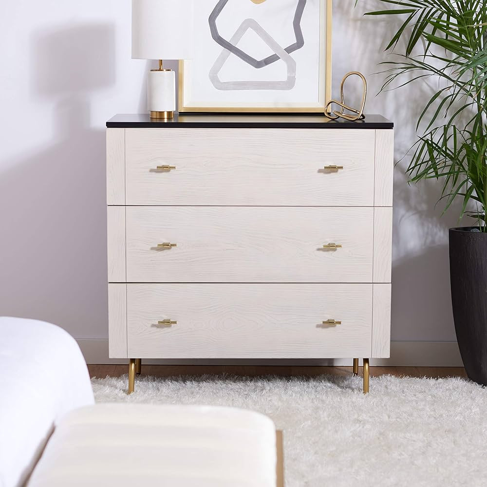 Safavieh Home Genevieve Black Modern 3-drawer Dresser | Amazon (US)