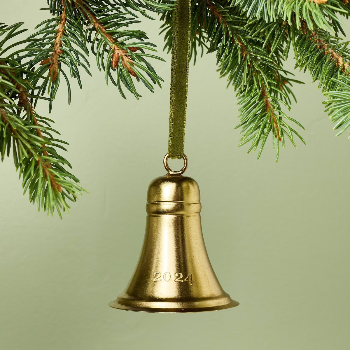 2024 Brass Bell Christmas Tree Ornament - Hearth & Hand™ with Magnolia | Target