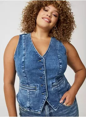 Vintage Stretch Denim Vest | Torrid (US & Canada)
