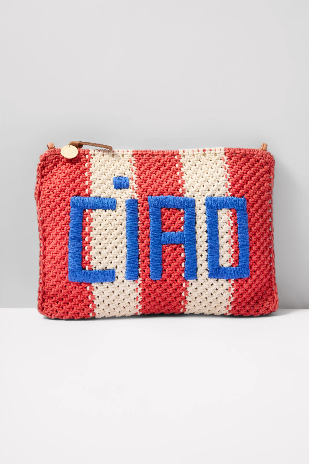 CLARE V. Women's Flat Clutch with Tabs Bag, Red | Evereve