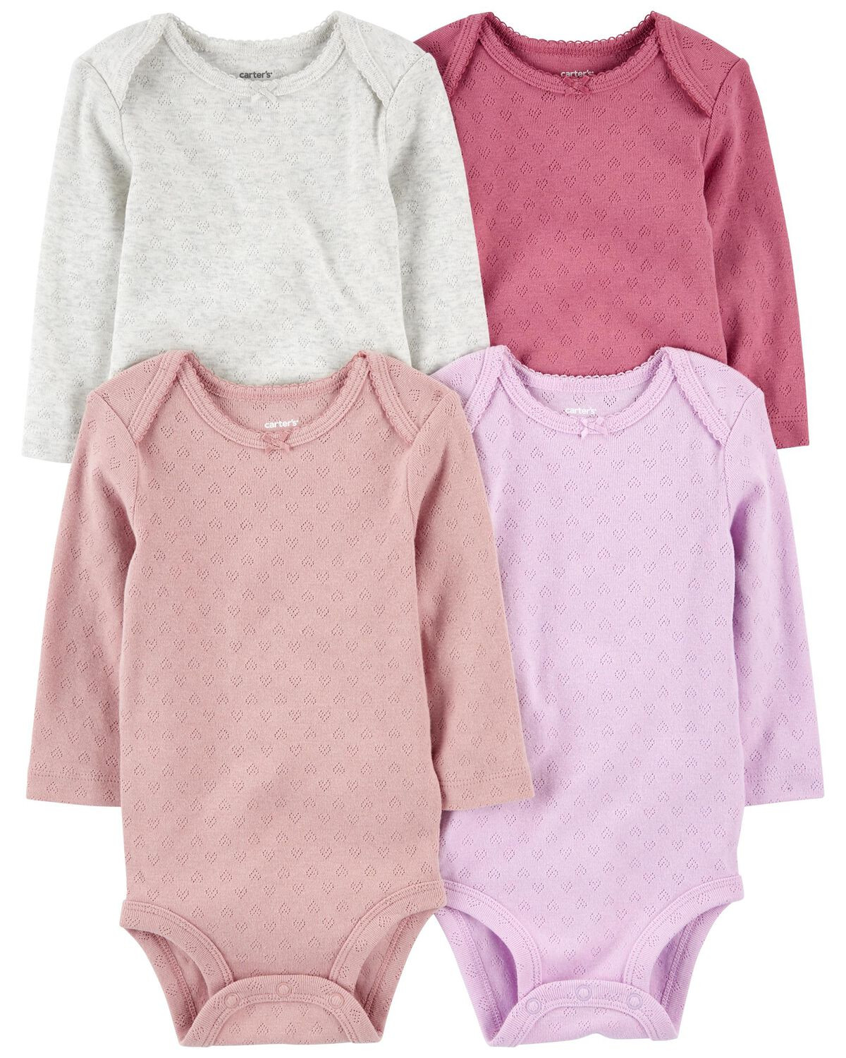 Multi Baby 4-Pack Long-Sleeve Bodysuits | carters.com | Carter's