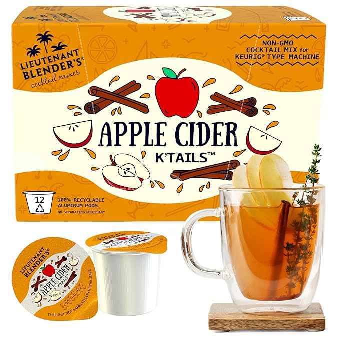 Lt. Blender's Apple Cider K'Tails - 12 K-Cup Compatible or Mix by Hand Single-Serve Non-GMO Apple... | Amazon (US)