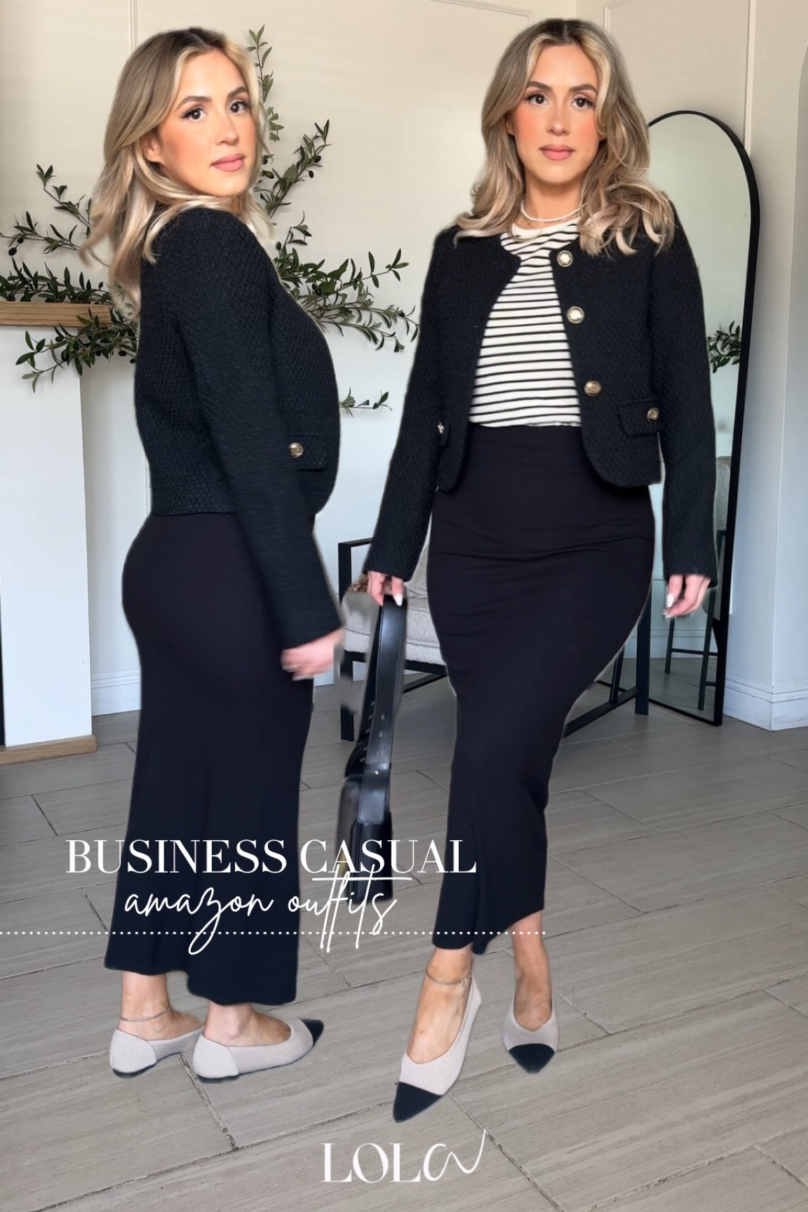 Amazon BUSINESS CASUAL Outfits 🤓🤗

✔️small in striped tee + pencil skirt + small in tweed jacket 
✔️I need spanx with this skirt | I linked the one I'm wearing 

#LTKU #LTKFindsUnder50 #LTKWorkwear
