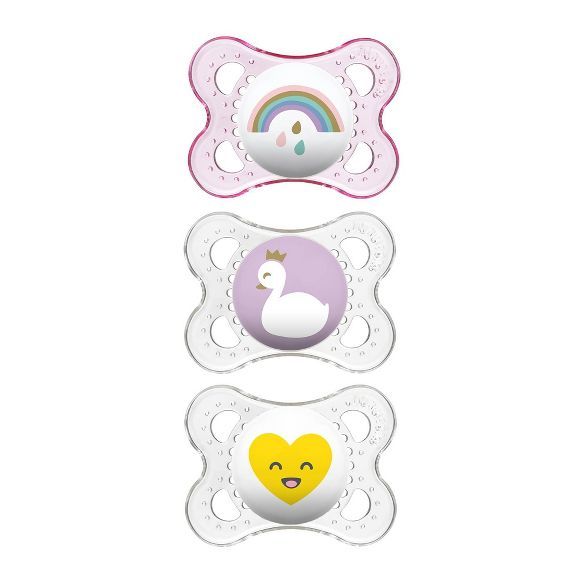MAM Clear Triple Pack 0-6 Months - Pink/Clear 3ct | Target