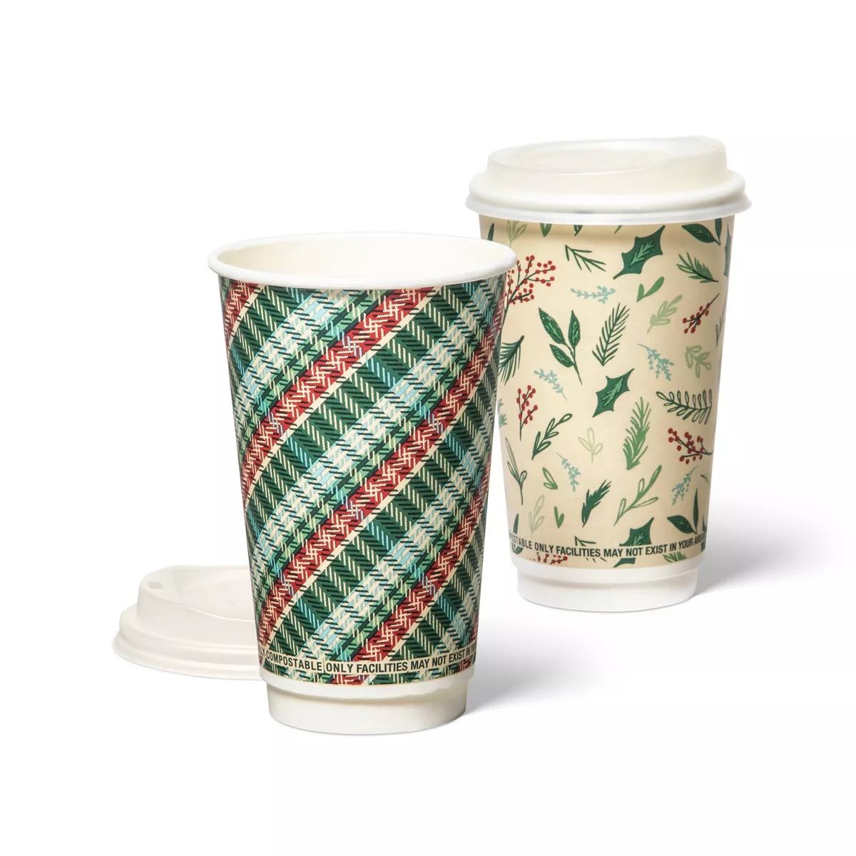 Holiday Disposable Drinkware Hot Cup - Red Green - 16oz/8ct - up & up™ | Target