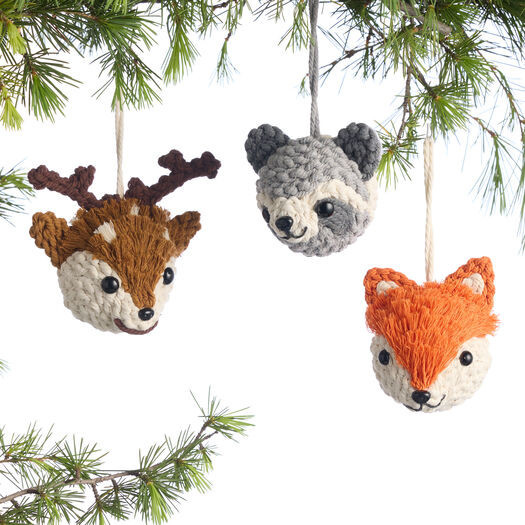 Braided Rope Woodland Animal Ornaments Set of 3 by World Market | World Market