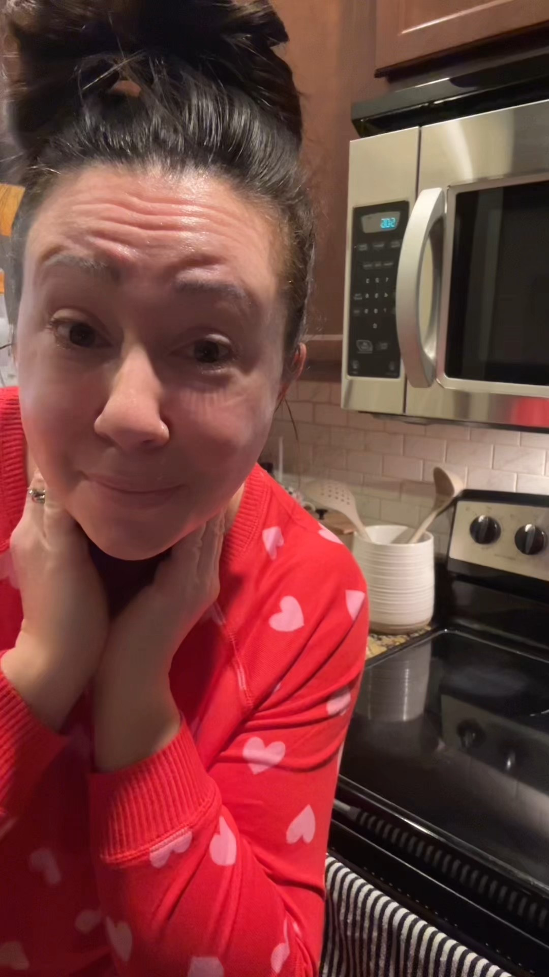 Non aesthetically pleasing morning as a mom of 2 teens! Linked what I could! 
Large Valentine’s Day pj top and bottoms. XL workout top and leggings  

#LTKdayinmylife #LTKmomlife #LTKvlog