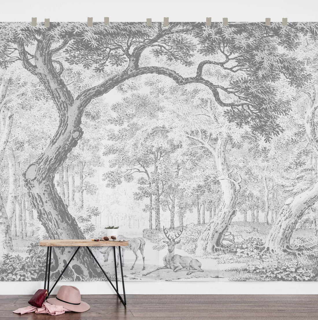 Vintage enchanted forest removable wall mural | Livettes Wallpaper