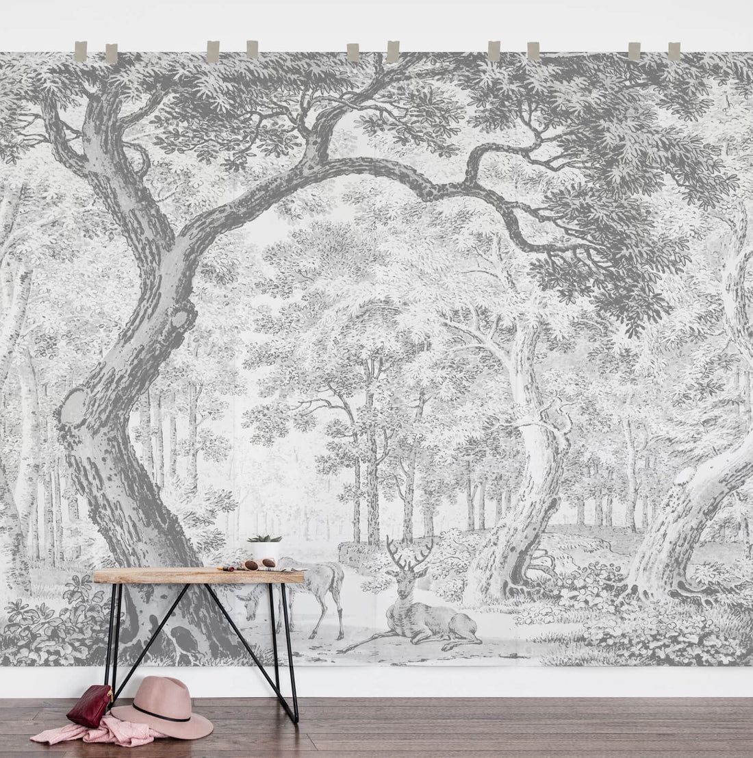 Vintage enchanted forest removable wall mural | Livettes Wallpaper