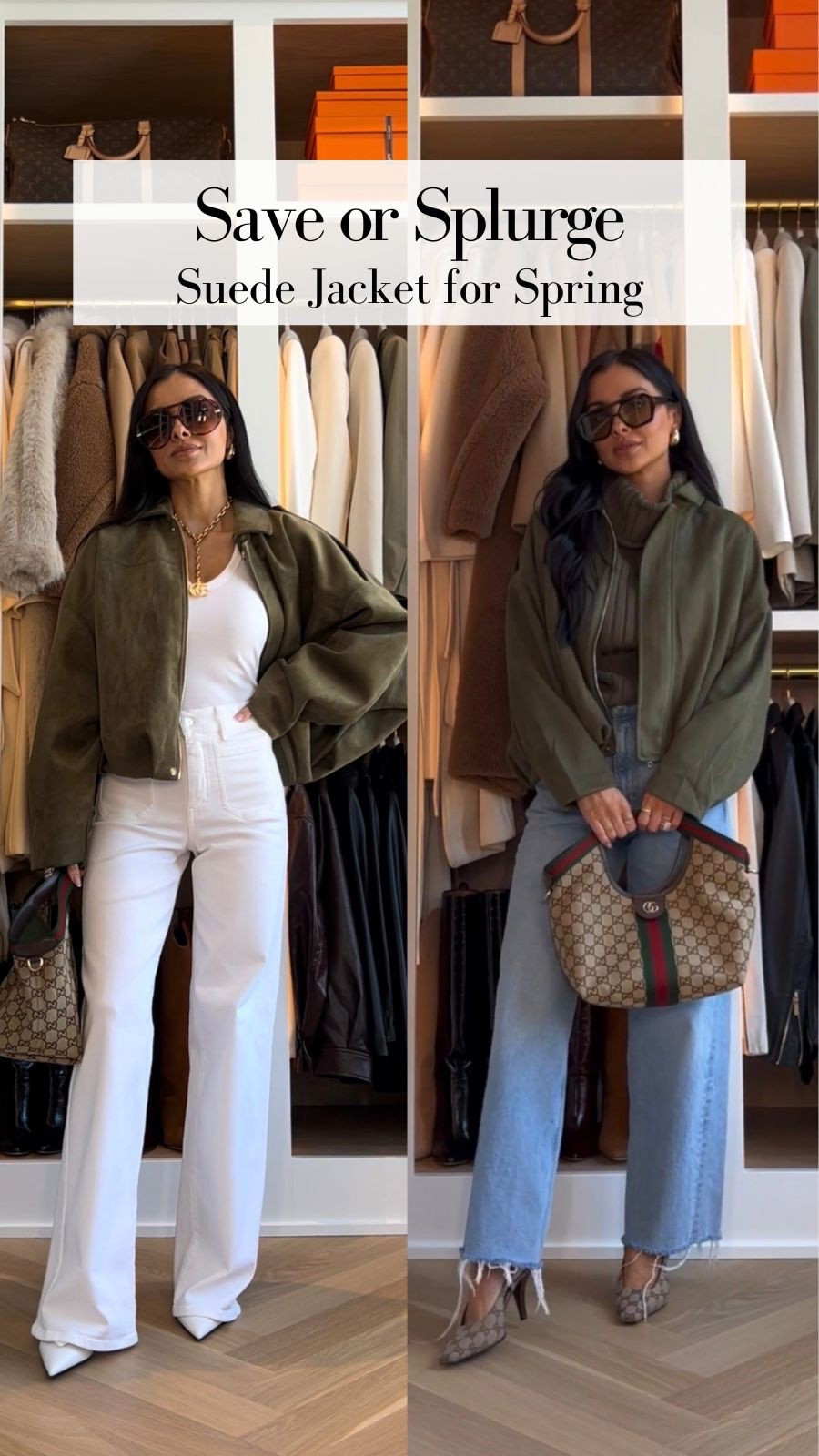 Viral Zara suede bomber style jacket. The green feels effortless but if you want a more affordable option, the Amazon suede bomber is almost just as good. The relaxed fit makes it easy to throw on over denim or basics and instantly look put together. Such a perfect transitional jacket you’ll wear all season!

Wearing an XS in the jackets
Frame denim - wearing a 24, runs TTS
Agolde ren jeans

miamiamine Zara suede bomber jacket viral Zara jacket olive green bomber spring layering piece elevated casual style chic everyday outfit transitional outerwear wardrobe staple


#LTKOver40 #LTKspring #LTKPetite