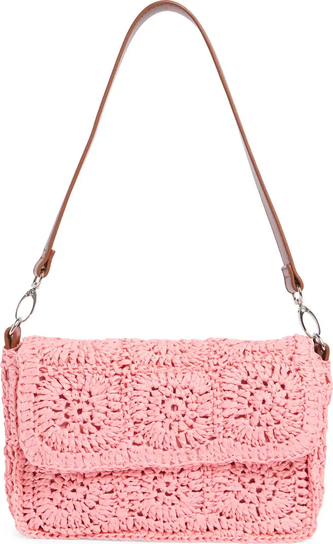Collection XIIX Crochet Squares Raffia Shoulder Bag | Nordstromrack | Nordstrom Rack