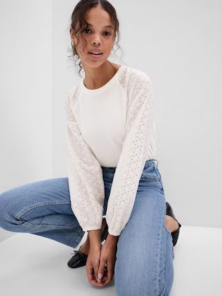 Vintage Soft Eyelet Sweatshirt | Gap (US)