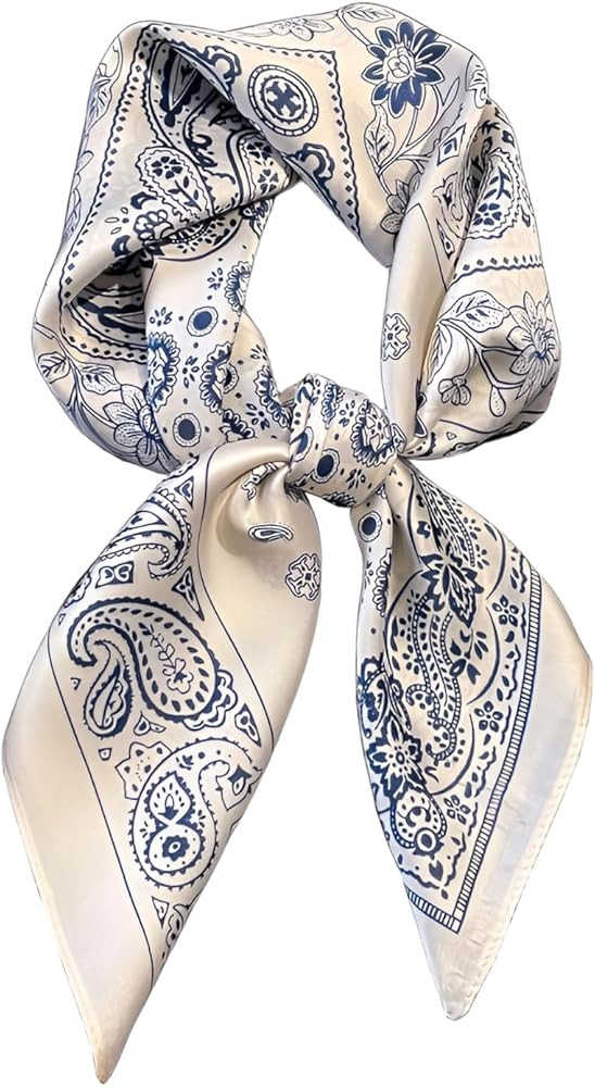 Head Bandanas Scarf for Women Silk Satin Hair Scarf Lightweight Vintage Fashion Square Neck Scarv... | Amazon (US)