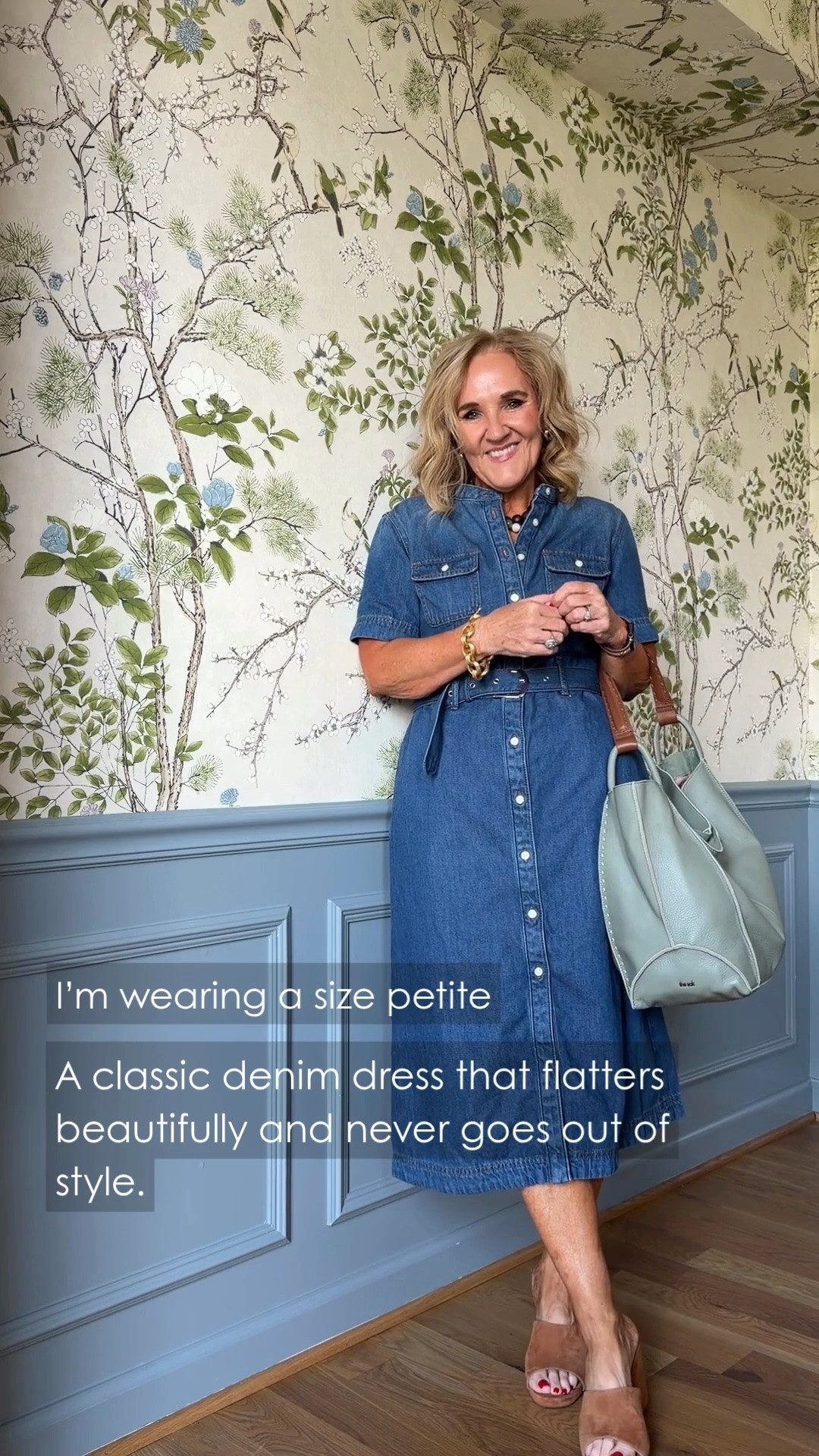 This denim shirt dress is a classic one-and-done outfit with a flattering belted waist. Add neutral sandals and a soft green tote for an easy, polished look.

💡 LTK MADE EASY
❤️ Heart = Support my posts!
🔖 Save = Get sale & restock alerts
📋 Lists = Keep favorites organized
📲 Share = Send lists and products to a friend. Hello, Christmas List!
💬 Comment = Ask me anything about what I'm wearing.:-)

#LTKootd #LTKdayinmylife #LTKOver40