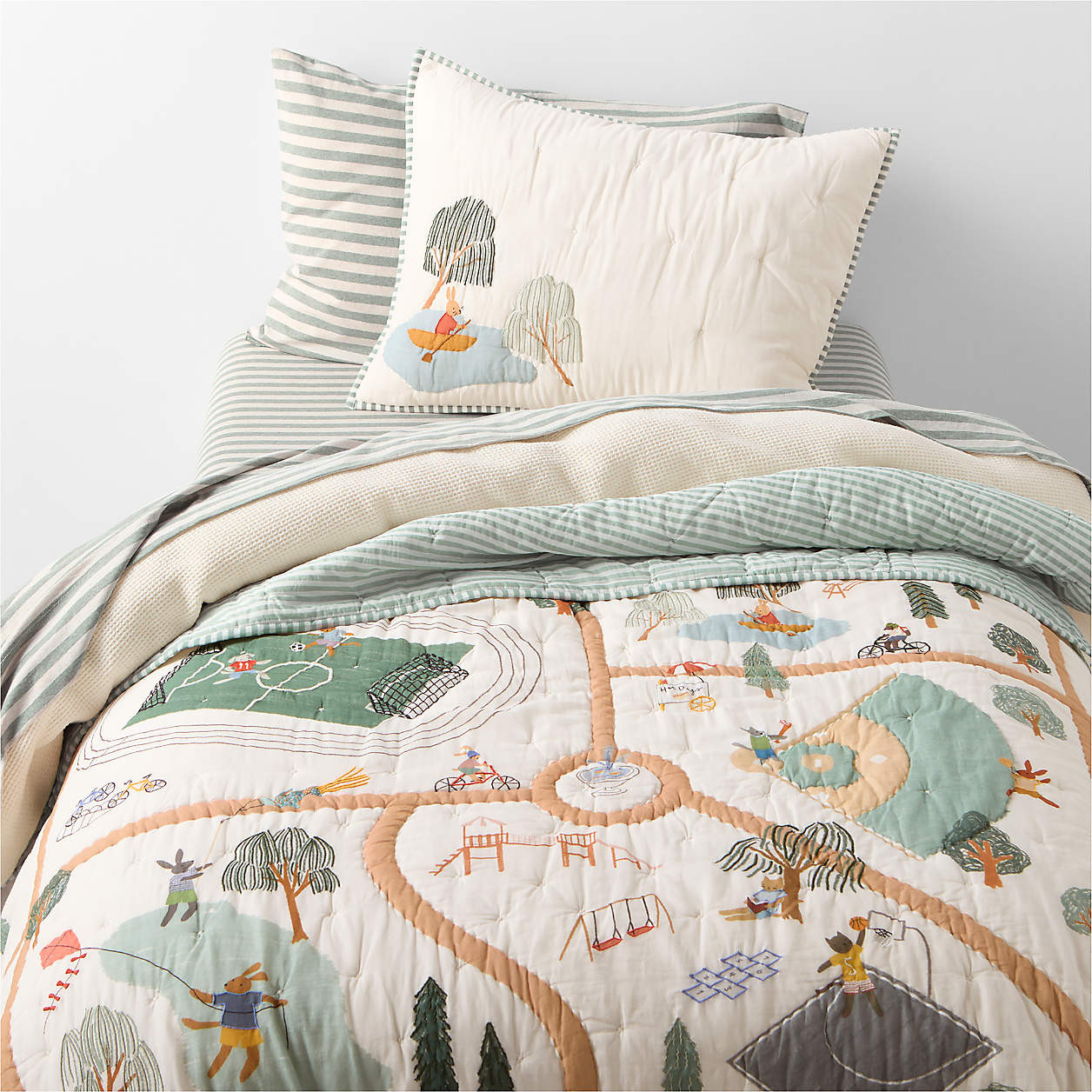 Game Time Garden Organic Cotton Kids Twin Quilt | Crate & Kids | Crate & Barrel