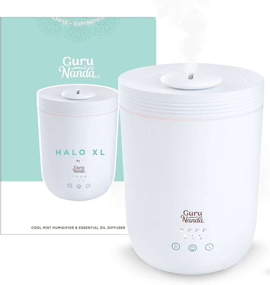 GuruNanda HaloXL Ultrasonic Humidifier & Diffuser(2.2L) Cool Mist Humidifier for Large Room, Arom... | Amazon (US)