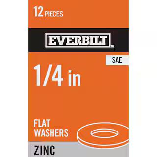 1/4 in. Zinc Flat Washer (12-Pack) | The Home Depot