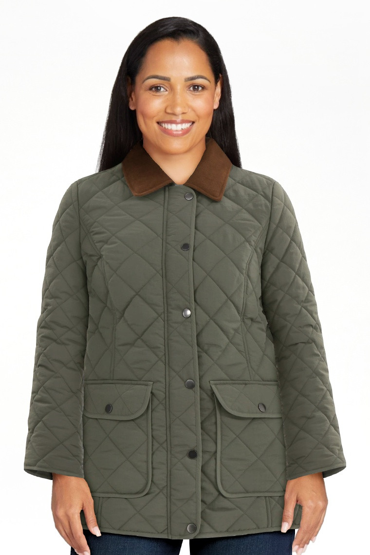 Time and Tru Women's Quilted Barn Coat, Midweight, Sizes XS-3X | Walmart (US)