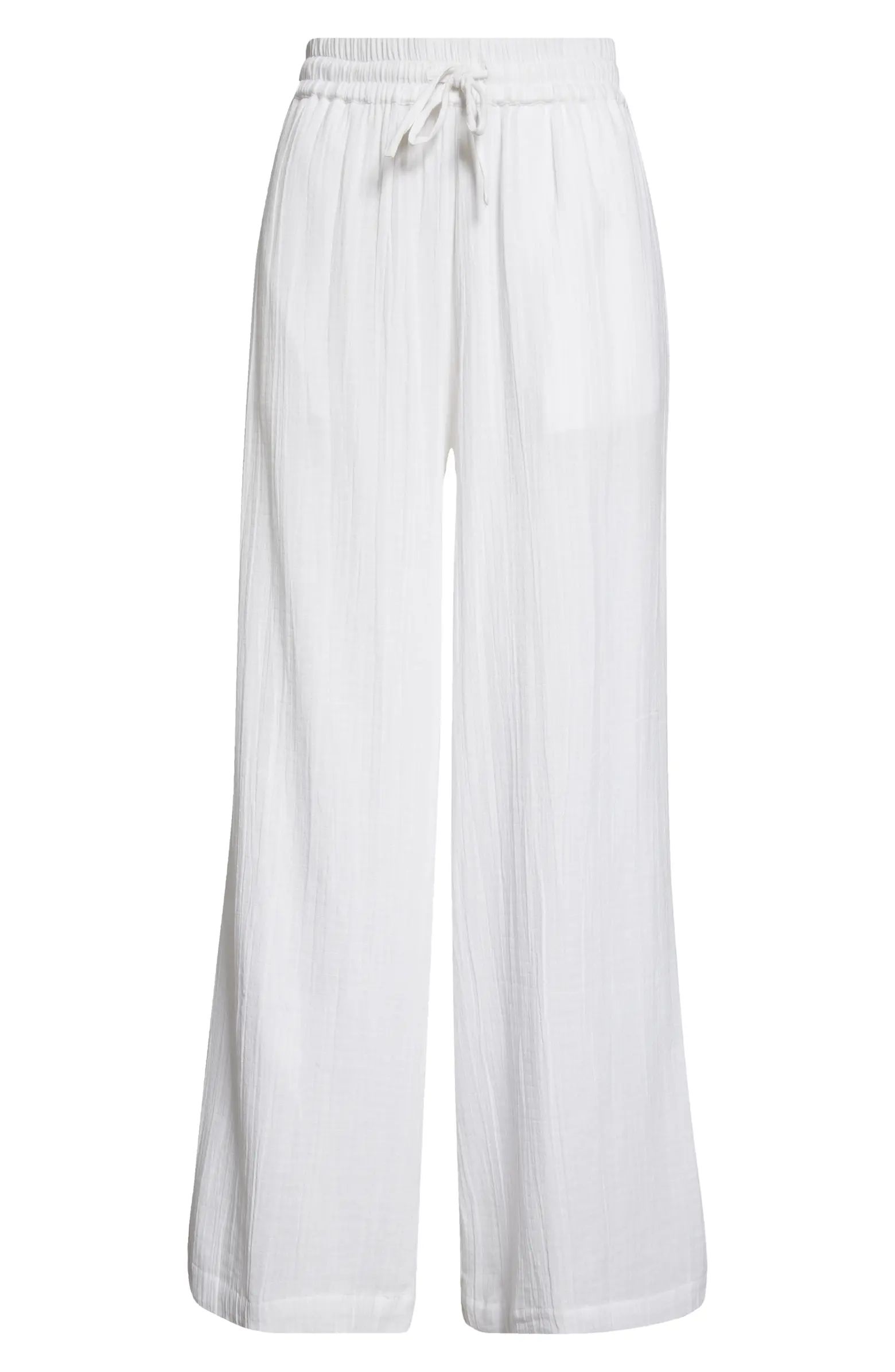 Sunset Beach High Waist Cotton Gauze Cover-Up Pants | Nordstrom