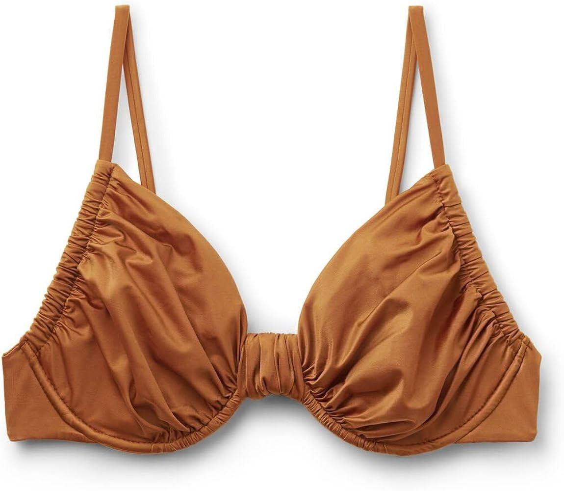 CALZEDONIA Woman's Balconette Swimsuit Top Shiny Satin | Amazon (US)