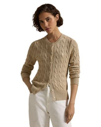 Ralph Lauren Cotton Cable Knit Cardigan  | Bloomingdale's Women | Bloomingdale's (US)