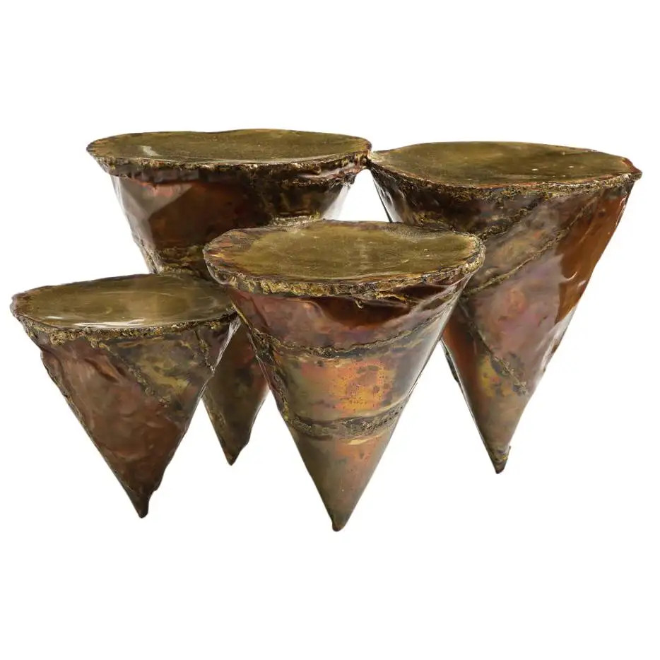 Silas Seandel Clustered Cocktail Table, Brass and Copper, Signed | 1stDibs
